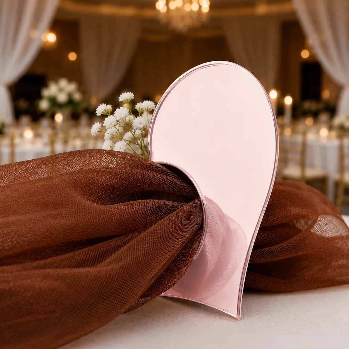 anneaux serviettes cœur acrylique miroir or rose argent transparents modernes élégants adhésifs protégés