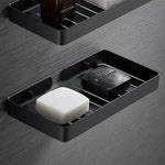 porte savon mural acier inoxydable noir argent bronze or moderne salle bains double boîte
