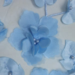 tissu dentelle tulle bleu clair fleurs relief broderie 3d robe mariage soirée luxe