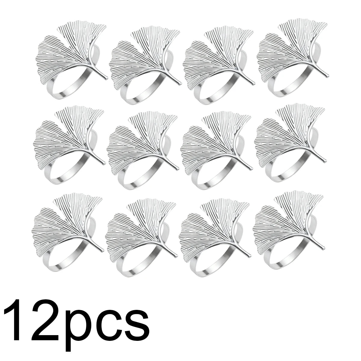 porte serviettes anneau feuille gingko or argent classique automne fêtes thanksgiving