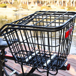 panier vélo noir maille métallique clips fixation poignée durable universel extérieur moderne