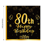 serviettes jetables anniversaire noires dorées ornementations élégantes fêtes confettis ballons cadeaux 20 pièces