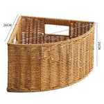 panier rangement tressé marron clair rustique poignées intégrées grande capacité organisation maison livres magazines