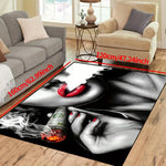 tapis artistique noir blanc lèvres rouges fumée dollars entrée maison salonhôtel campement voyage porteintérieur