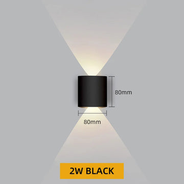 applique murale led noir aluminium moderne extérieur intérieur luminaire jardin étanche ip65 up down