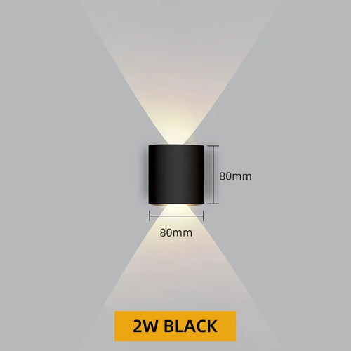 applique murale led noir aluminium moderne extérieur intérieur luminaire jardin étanche ip65 up down