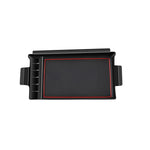 organisateur accoudoir voiture noir compartiments rangement chargeurs câbles modernes clips fixations