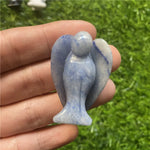 décoration maison statue ange gardien cristal naturel quartz rose améthyste opale jade ornement étagère
