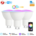 ampoules led intelligentes gu10 rgb blanc modernes controle zigbee app mobile 5w 249 2000lm