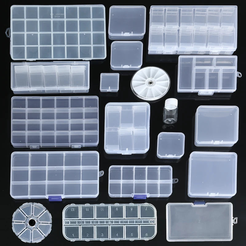 boîte rangement plastique transparente séparateurs bijoux accessoires petits objets divers