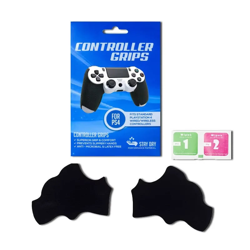 grip antidérapant noir texture micro perforée adhésif ergonomique manette jeu ps4 deux pièces