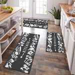 tapis cuisine antidérapant polyester marron bleu noir motif couverts moderneintérieurextérieurplage