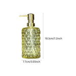 distributeur savon liquide verre transparent moderne bleu vert orange gris rechargeable comptoir salle bains