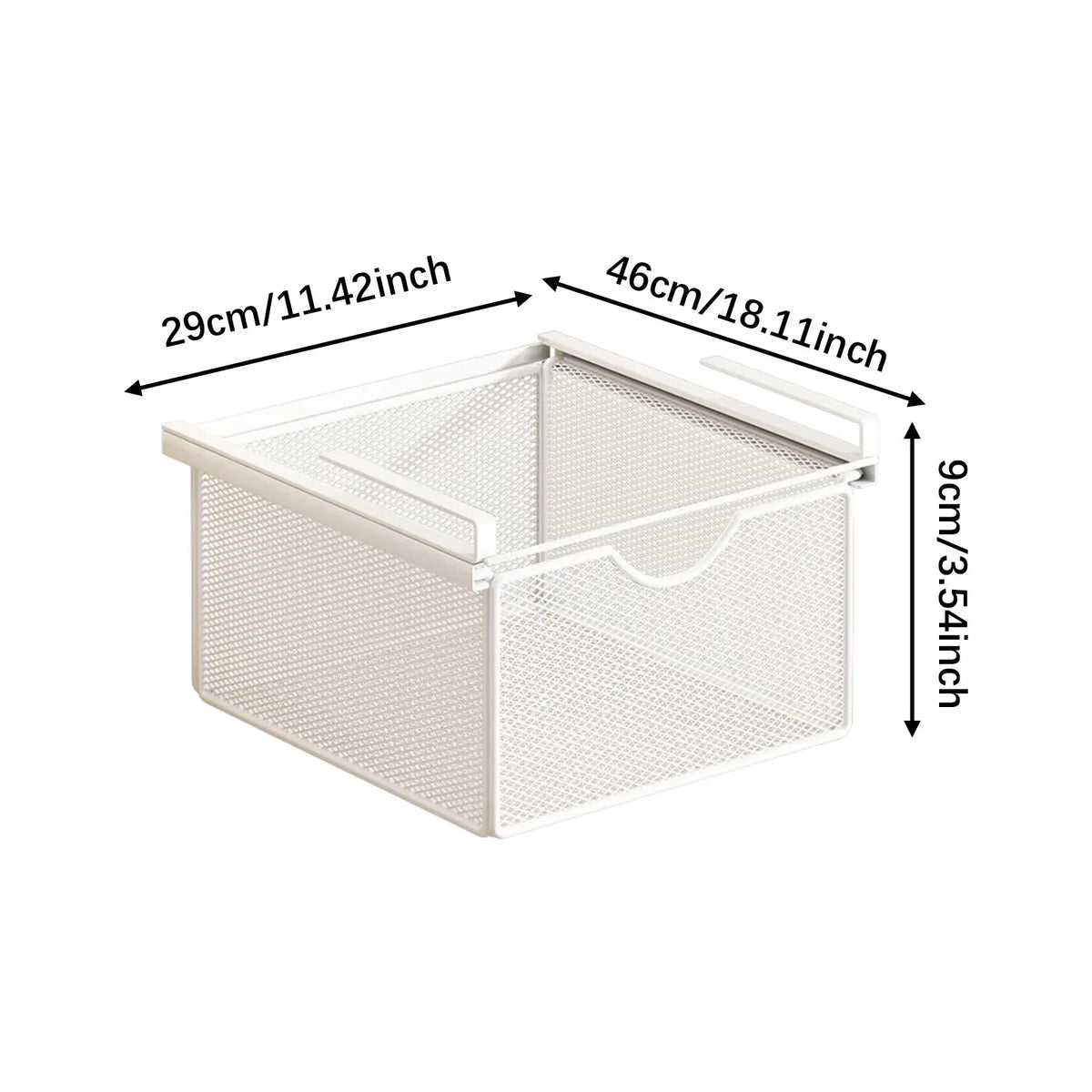 paniers rangement blanc noir maille métal coulissant clips sous armoire moderne économie place