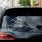 sticker adhésif montagne minimaliste gris marron noir artisanal chambre décoration graphique