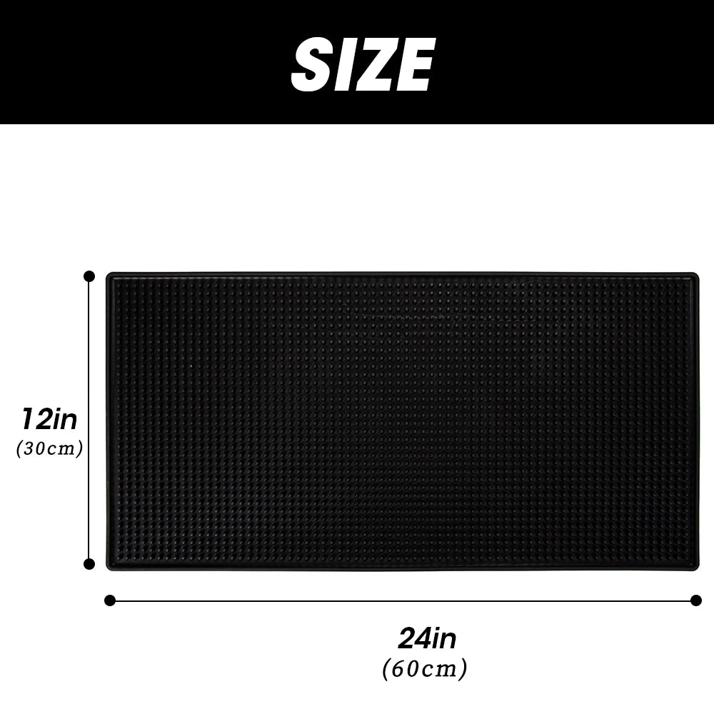 tapis antidérapant caoutchouc protection salon coiffure outils professionnels utilitaires noir texturé points reliefs bordures