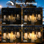 guirlande lumineuse solaire extérieure ip65 led ampoules vintage édison 15mètres télécommande résistante météo facile