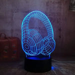 lampe led 3d casque audio oreilles chat veilleuse chambre enfant décoration lumineuse