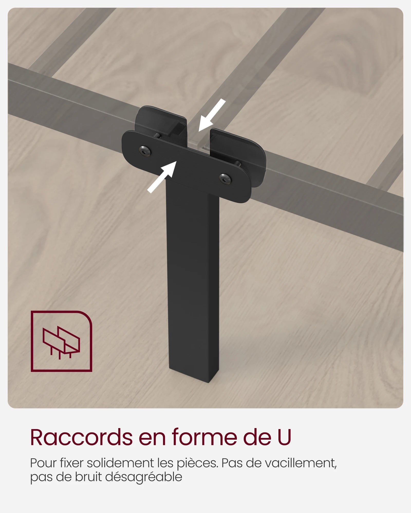 Espace sous le lit de 26,5 cm pour rangement pratique avec boîtes