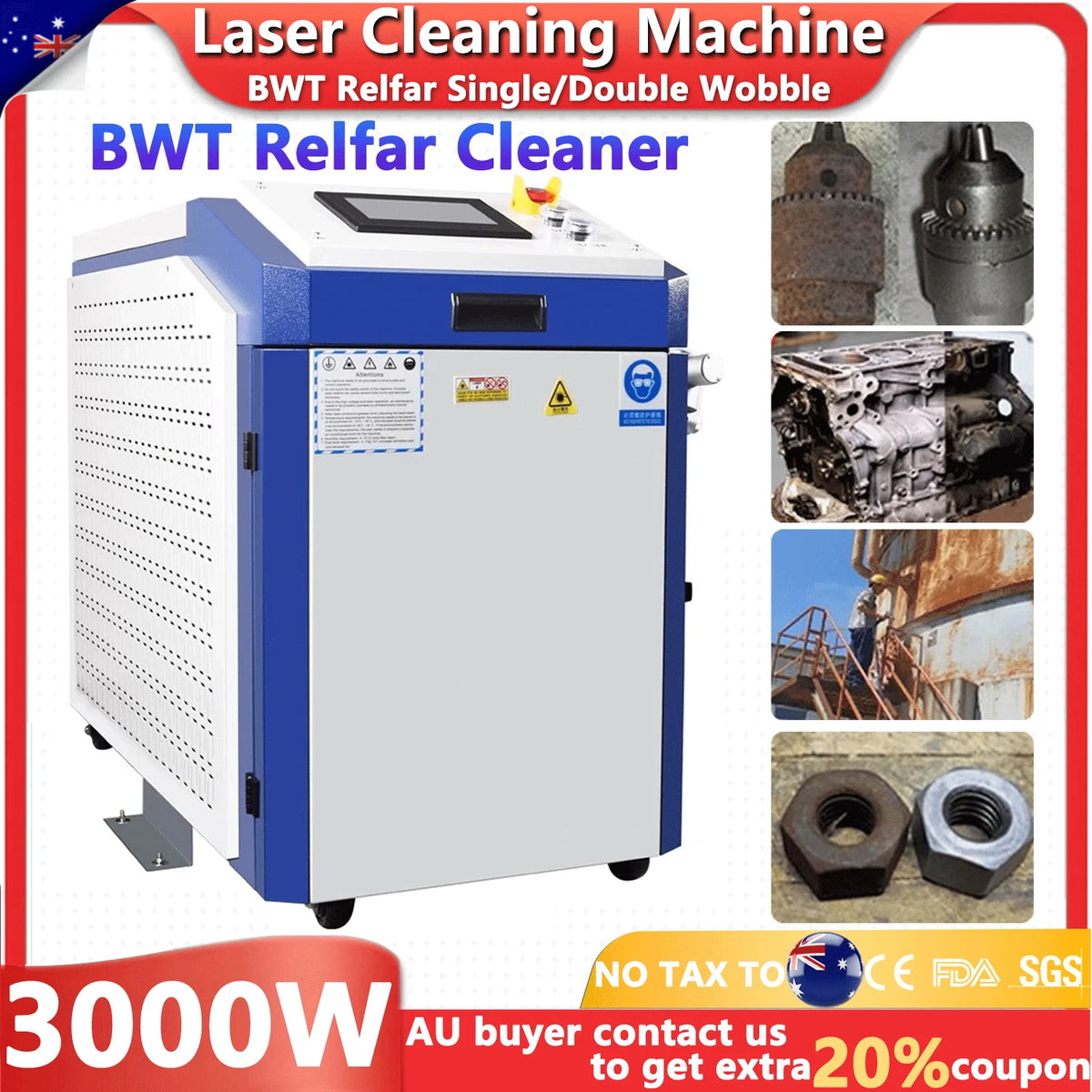 nettoyage laser machine 3000W tête manuelle tableau spécifications écran tactile objets rouillés nettoyage métal