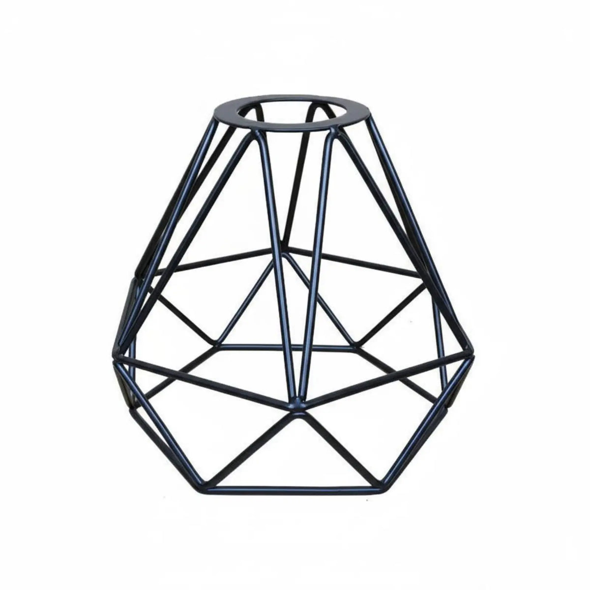 lampe suspension moderne industrielle structure géométrique métal noir tringle
