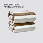 serviettes bain douces polyester rayures horizontales bleu clair blanc gris moderne ensemble pièces