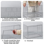 boîtes rangement transparentes grandes capacités poignées divers objets figurines collections livres minimalistes