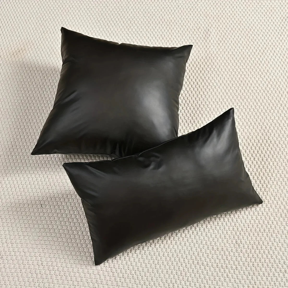housse coussin noir texture grainée moderne adhésif lit décoration maison 50cm 30cm