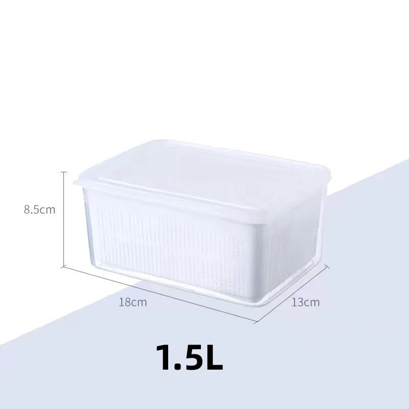 boîtes rangement réfrigérateur blancs perforées respectueuses l'environnement poignées