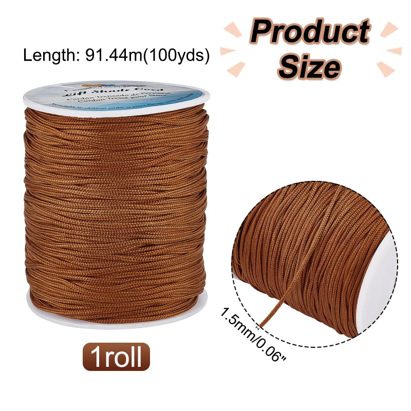 corde nylon noire tissée 100 yards corde blanche lisse utilitaire moderne 1.5mm