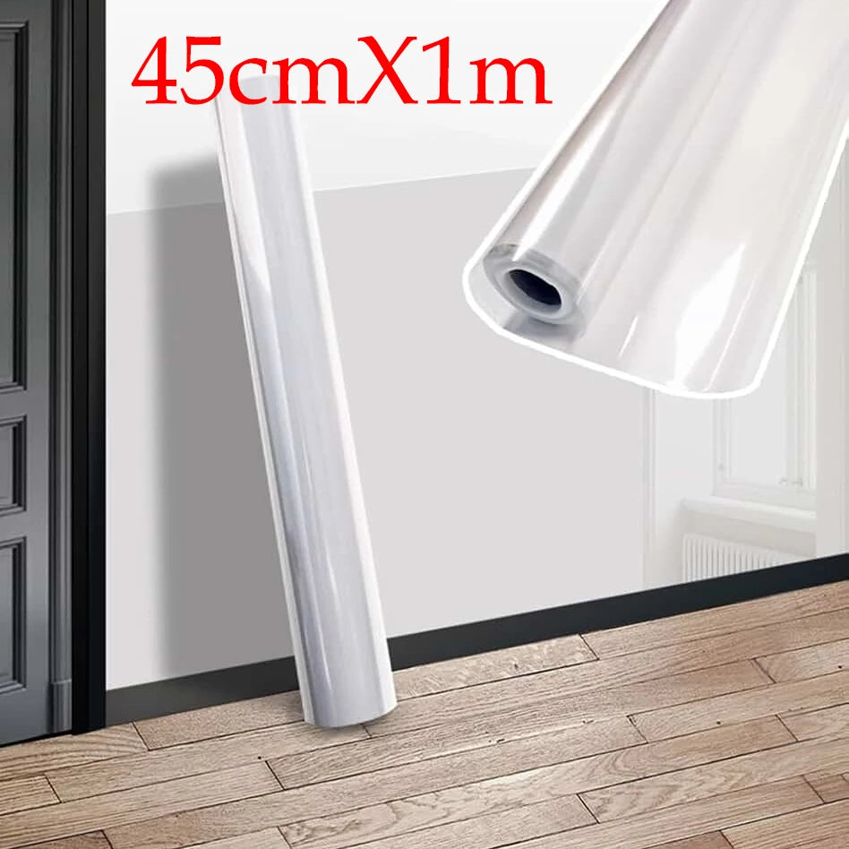 film protecteur transparent autocollant mural decoration maison resistant huile impermeable antitache 45cm large 10m