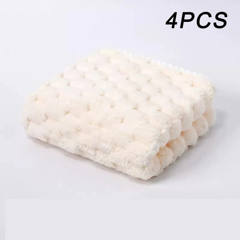 serviettes toilette pièces essuie mains polyester carré moderne douces bouclées anneau métallique gris rose