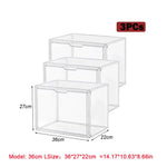 boîtes rangement transparentes grandes capacités poignées divers objets figurines collections livres minimalistes