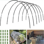 structures tunnel jardinage arceaux support plantes noir vert blanc transparent filets opaques clips verts