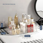 organisateur maquillage boîte rangement bijoux noir rayures moderne respectueux environnement cosmétiques flacon crème rouge