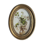 cadre photo ovale orné motif floral peint vintage décoratif decoration ornemental