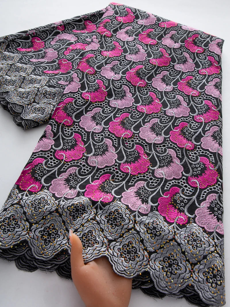 tissu voile dentelle brodée florale rose bleu élégant mariage soirée prom