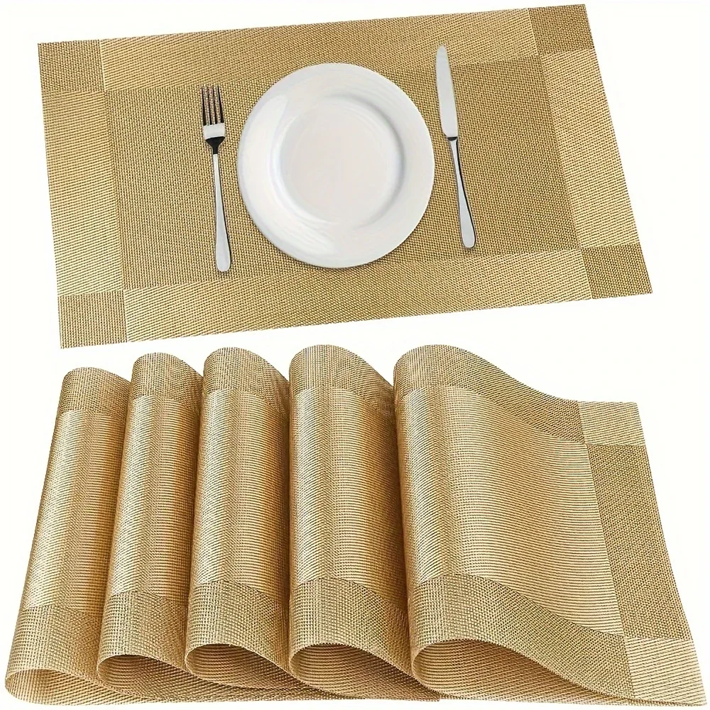 tapis table moderne rectangle beige gris carreaux vinyle adhésif facile nettoyer résistant chaleur