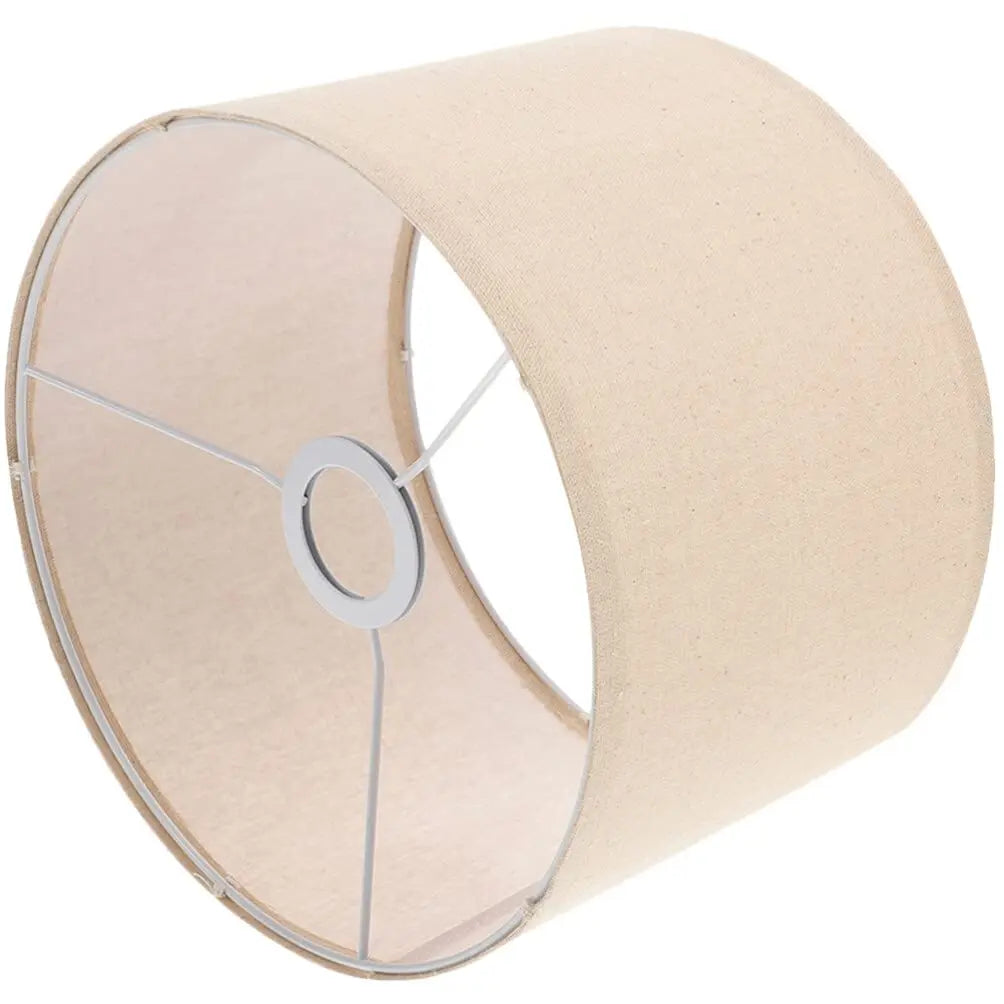 abat jour moderne toile lin beige clair fixé anneaux métalliques facile installer lampes table