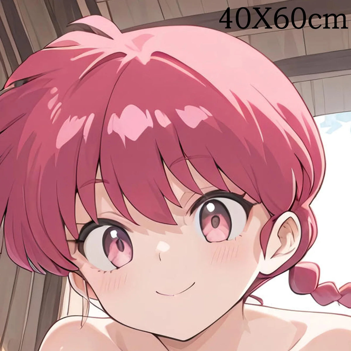 toile d'art anime rose clair cheveux courts 100% polyester non toxique double face 40x60cm