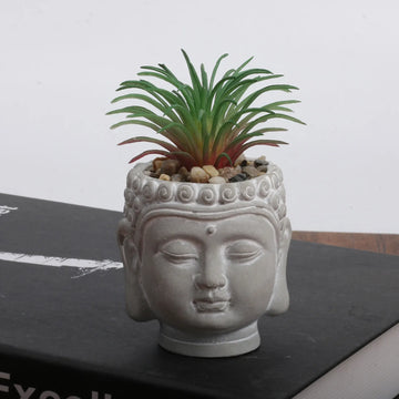 pot fleur résine tête bouddha moderne cache pot intérieur extérieur drainage ornement zen jardin
