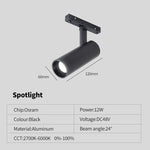 système éclairage led rail moderne noir barres lumineuses spots connecteurs dimmable 48v 220v