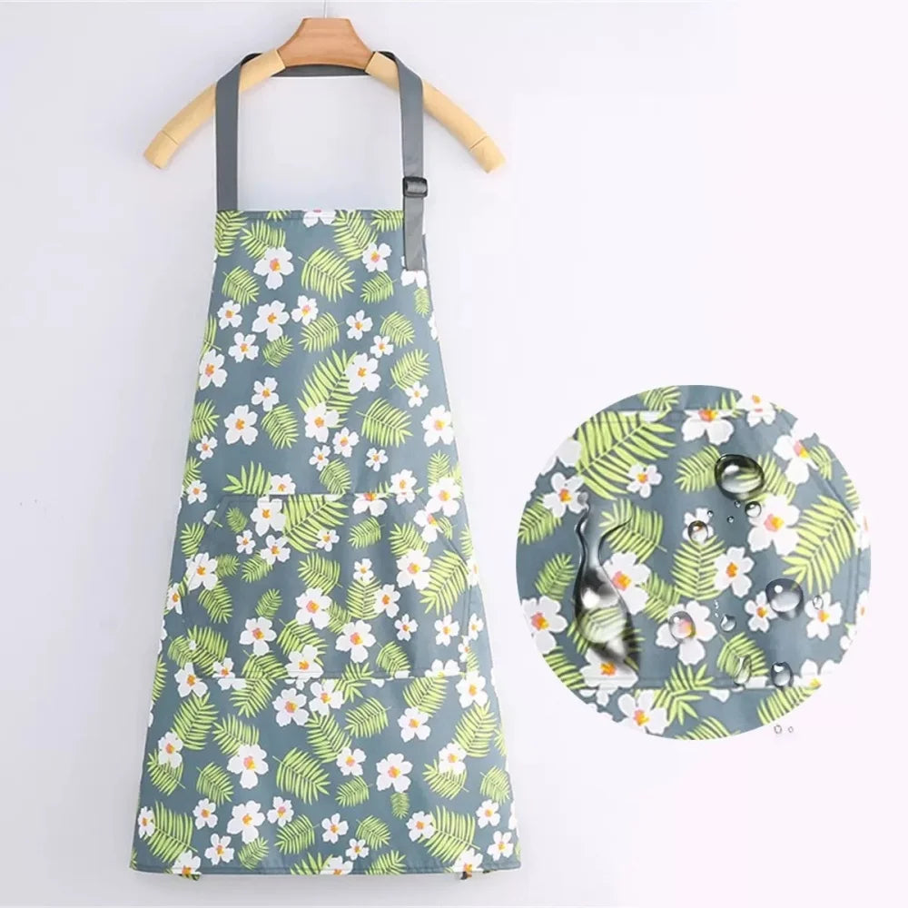 tablier cuisine imperméable fleuré love poches élégants moderne polyesteversible adjustable