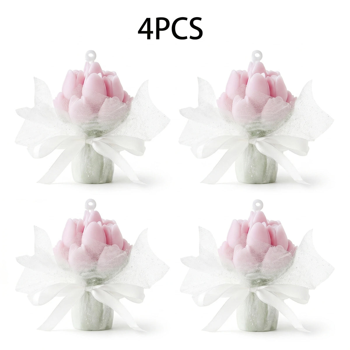 bougie parfumée tulipes relief rouge jaune rose blanc cire soja aromathérapie décoration romantique