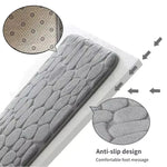 tapis bain rose clair gris texture galet moderne antidérapant salle bain salon