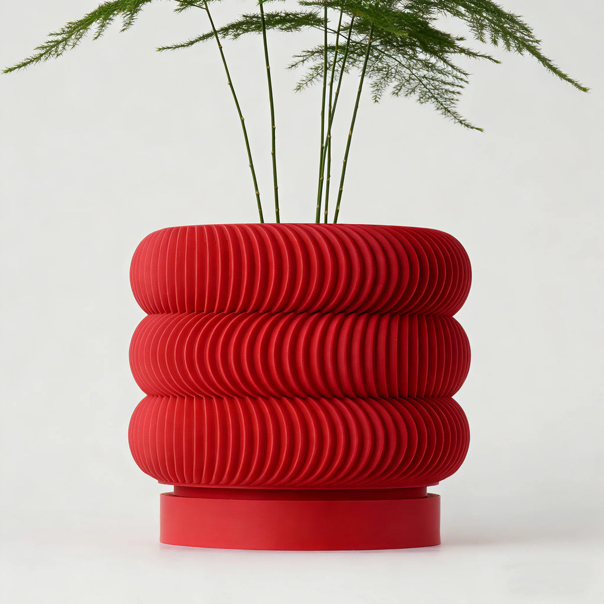 cache pot moderne rayures horizontales plante décoration maison plastique biodégradable écologique
