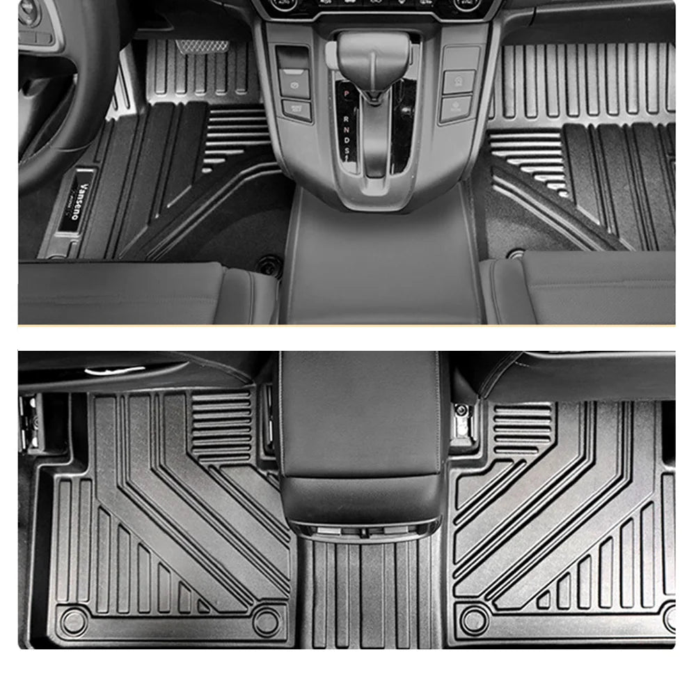 tapis sol voiture noir rayures horizontales surface rugueuse moderne résistant tapis avant arrière coffre