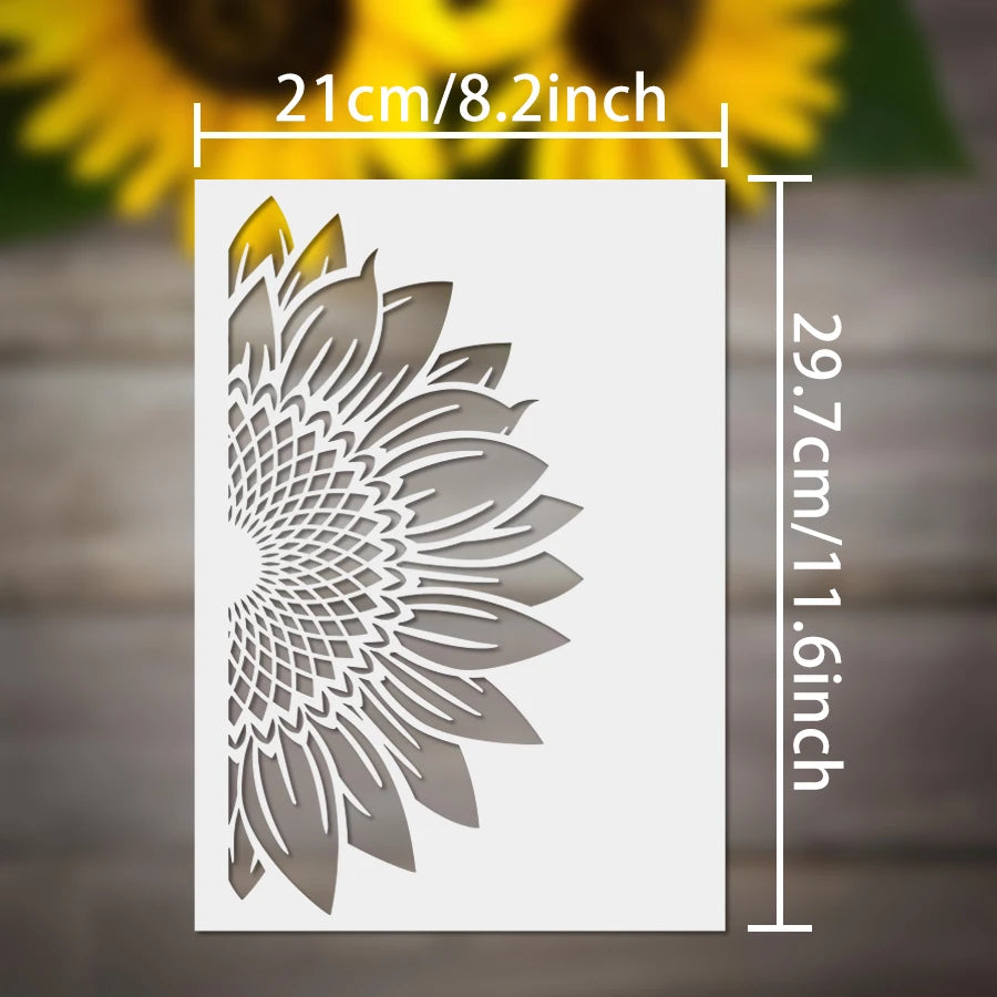 sticker moderne fleur tournesol blanc jaune adhésif intérieur extérieur 21cm 29.7cm