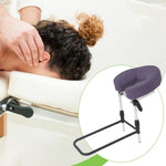 coussin tête réglable lit massage simili cuir noir violet moderne minimaliste structure métallique télescopique