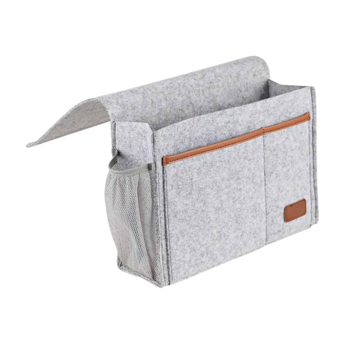 organisateur rangement tissu feutré gris clair gris foncé moderne poches intérieures extérieures poches câbles